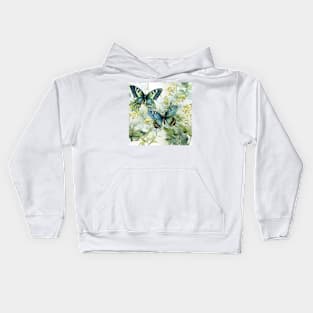 Butterflies Watercolor 12 - Pipervine Swallowtail Kids Hoodie